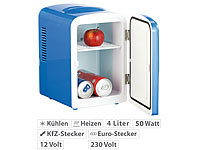Rosenstein & Söhne Mini-Kühlschrank mit Warmhalte-Funktion, für 12 & 230 V, 4 Liter, blau; Eiswürfelbereiter mit Eiswasserspender Eiswürfelbereiter mit Eiswasserspender Eiswürfelbereiter mit Eiswasserspender 