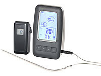 Rosenstein & Söhne Digitales Brat & Grill-Thermometer, großes Display & Funk-Empfänger; Dutch Ovens, Grillthermometer mit Bluetooth und Apps 