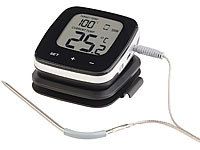 Rosenstein & Söhne WLAN-Grill-Thermometer mit LCD-Display und App-Kontrolle, bis 249 °C; Digitale Küchenwaagen Digitale Küchenwaagen Digitale Küchenwaagen 
