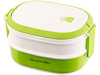 Rosenstein & Söhne Lunchbox mit 2 Etagen und Tragegriff, Clip-Deckel, BPA-frei, 700 ml; Lunchbox-Sets 