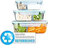 Rosenstein & Söhne 3er-Set Glas-Frischhaltedosen, Versandrückläufer; Mini-Kühlschränke 