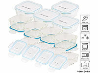 Rosenstein & Söhne 5in1-Glas-Frischhaltedosen-Set, 24-tlg., Clip-Deckel, -40 bis +400 C°; Lunchbox-Sets Lunchbox-Sets Lunchbox-Sets 