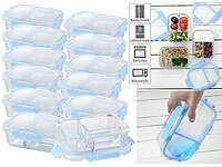Rosenstein & Söhne 12er-Set Glas-Frischhaltedosen mit Klick-Deckeln & 3 Kammern, 1 l; Mini-Kühlschränke Mini-Kühlschränke Mini-Kühlschränke 