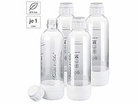 Rosenstein & Söhne 4er-Set PET-Flasche für Getränke-Sprudler WS-300.multi, 1l, BPA-frei